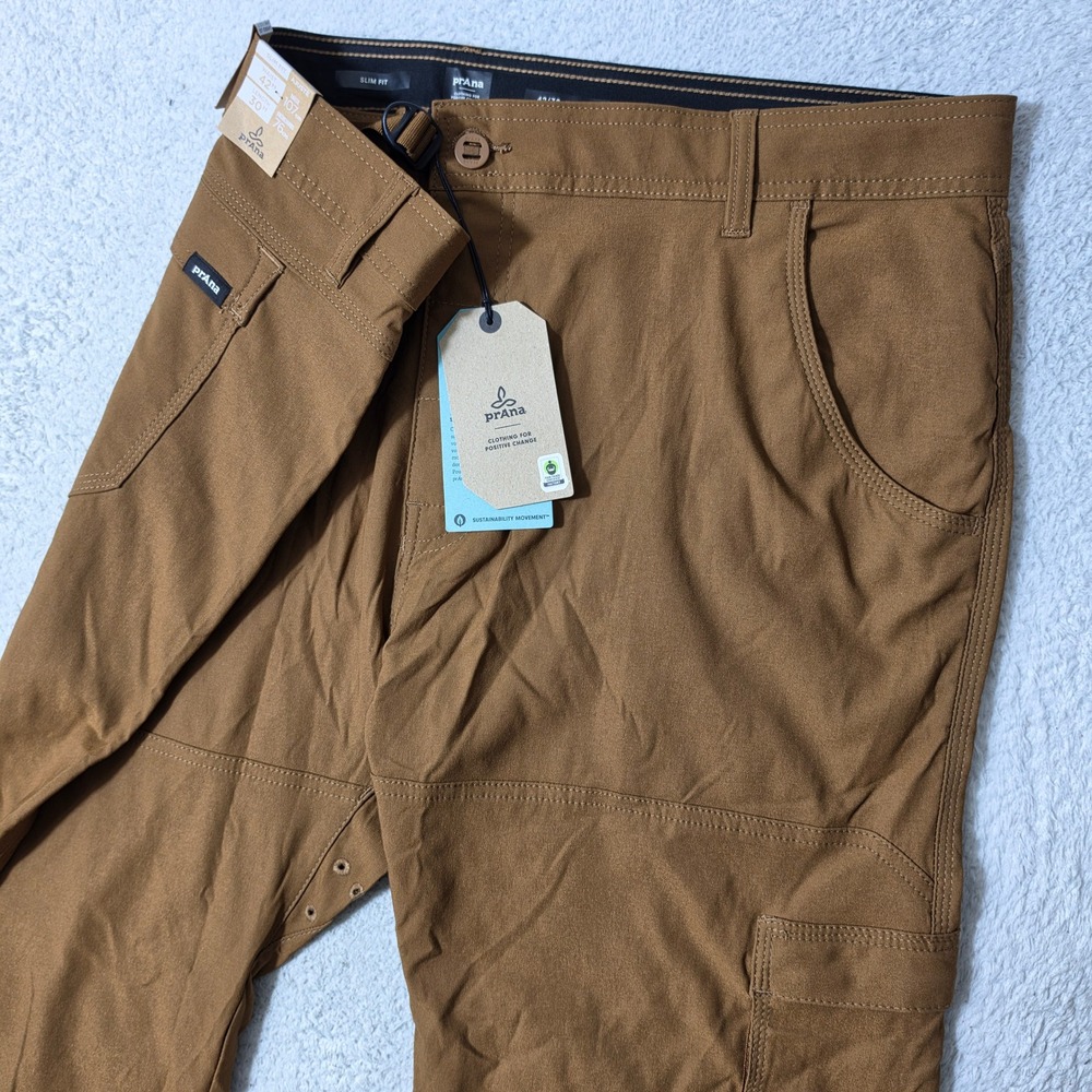 NEW! Prana Stretch Zion Slim Pant II Mens 42/30 Sepia‎ Brown Out Hiking Stretch